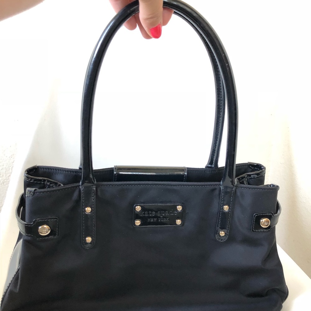 Kate spade black nylon hand bag